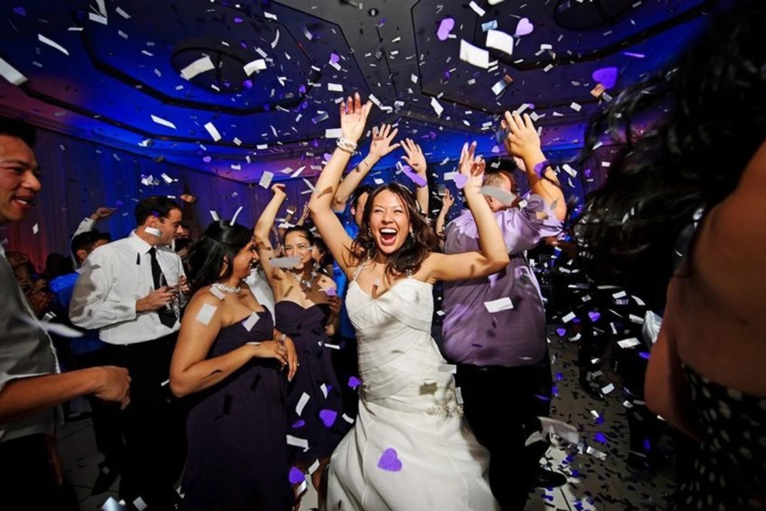 Confetti dance floor moment